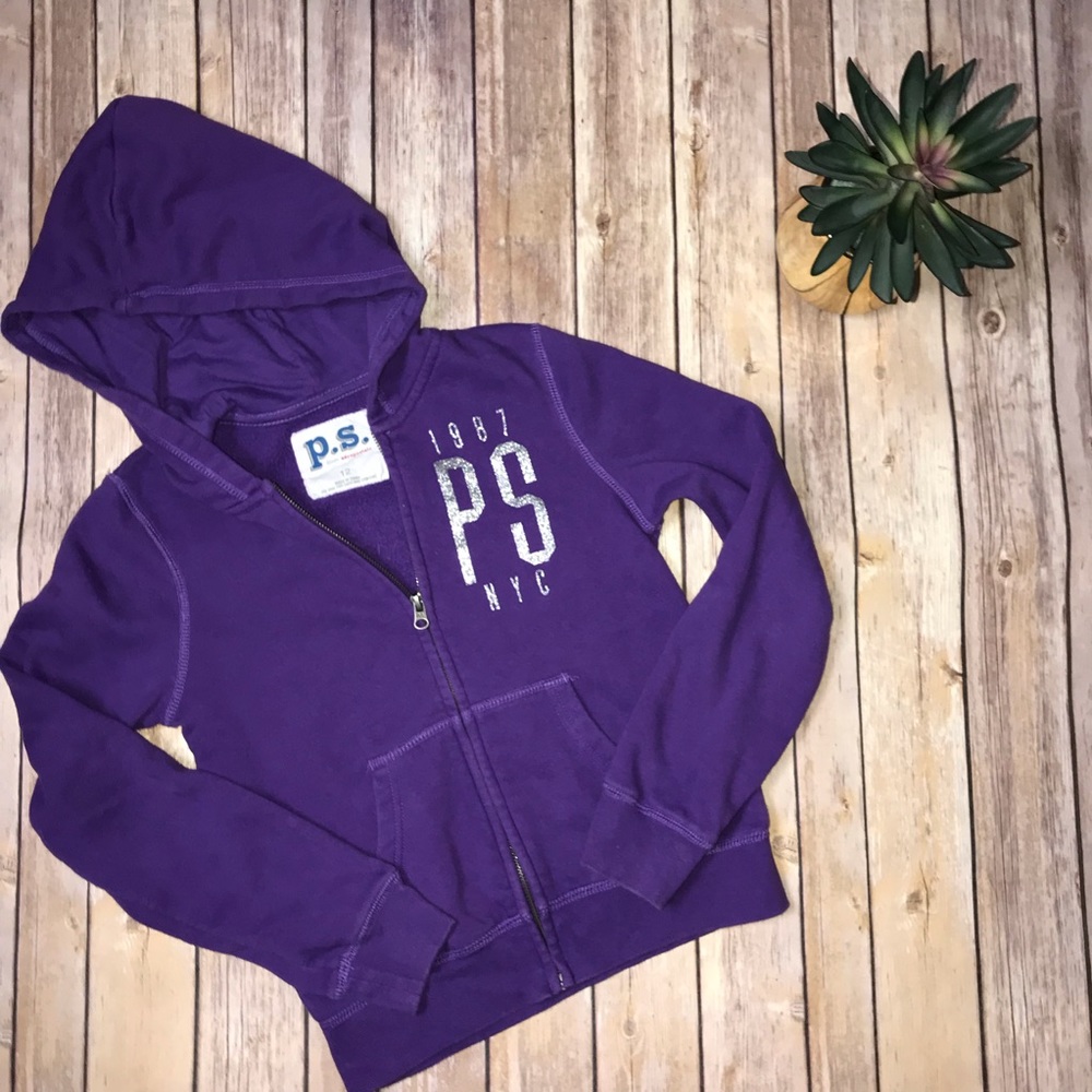 Aeropostale-Purple Zippered Hoodie.
